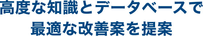 高度な知識とデータベースで最適な改善案を提案